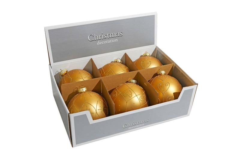 Ornaments | 5" Gold Christmas Ball Ornaments – Set Of 6 Ornaments Ornaments