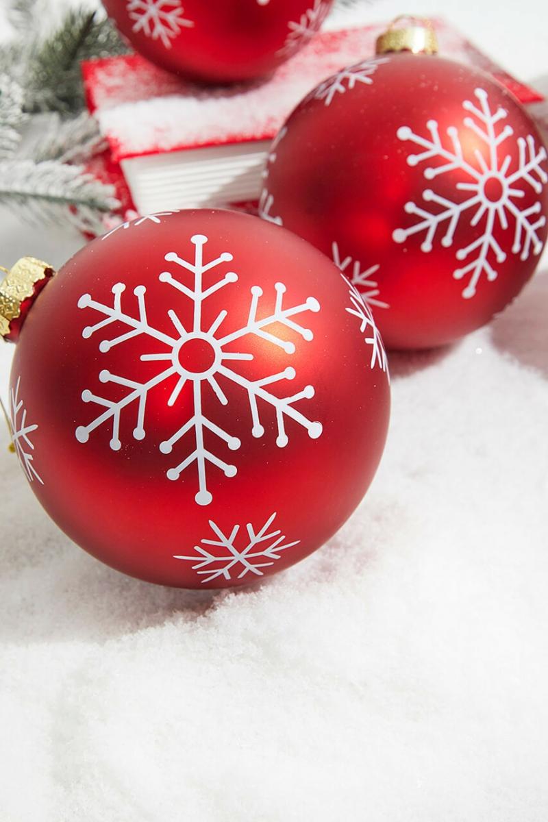 Ornaments | 5" Red Christmas Ball Ornaments – Set Of 6 Ornaments Ornaments