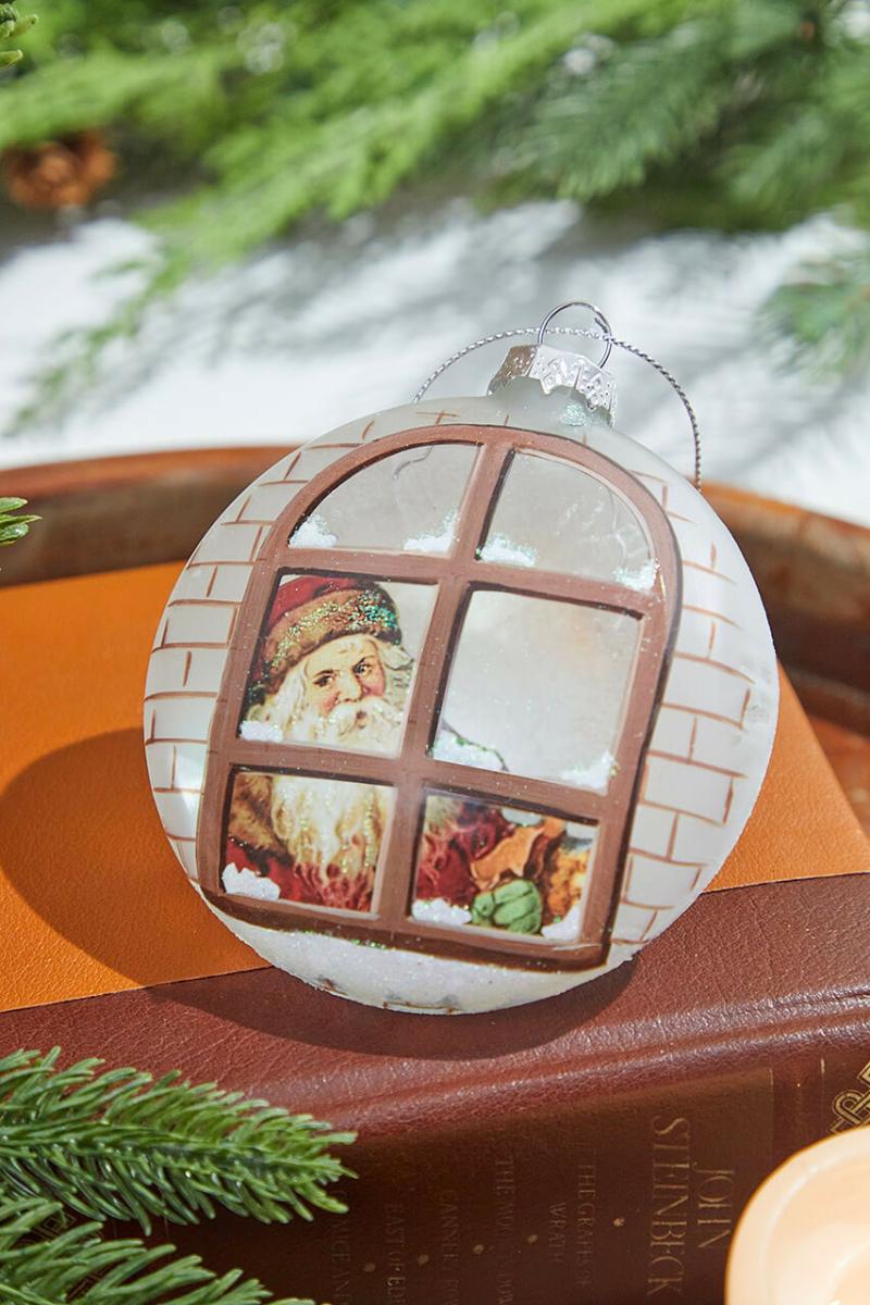 Ornaments | 5" Santa In Window Ornament Ornaments Ornaments