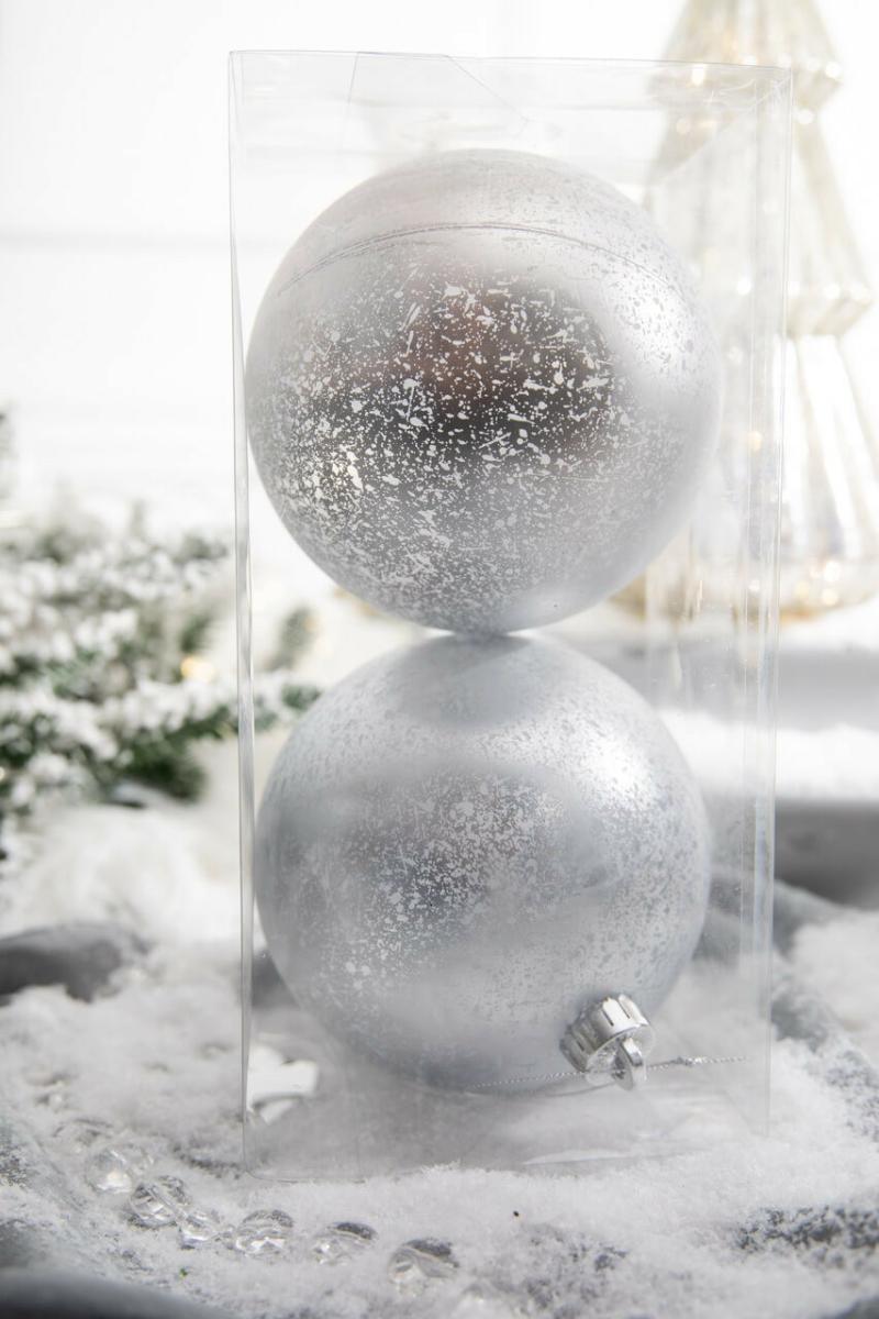 Ornaments | 5" Silver Matte Mercury Ball Ornaments – Set Of 2 Ornaments Ornaments