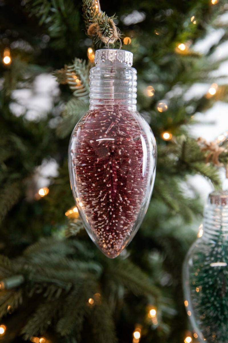 Ornaments | 6.5"Plastic Clear Retro Light Bulb Ornament Ornaments Ornaments