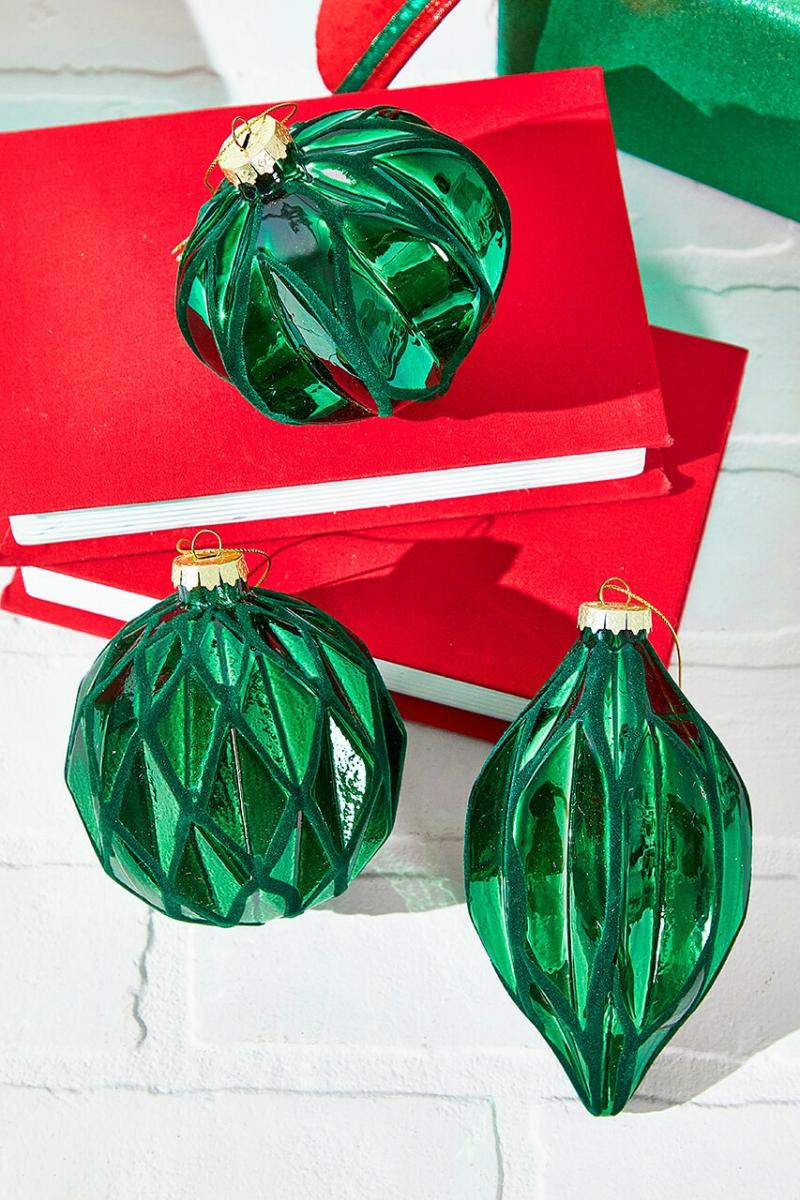 Ornaments | 6" Green Glass Ornament Ornaments Ornaments