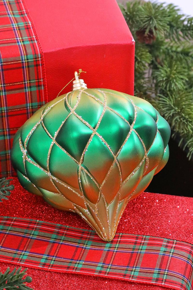 Ornaments | 6" Green Gold Onion Ornament Ornaments Ornaments