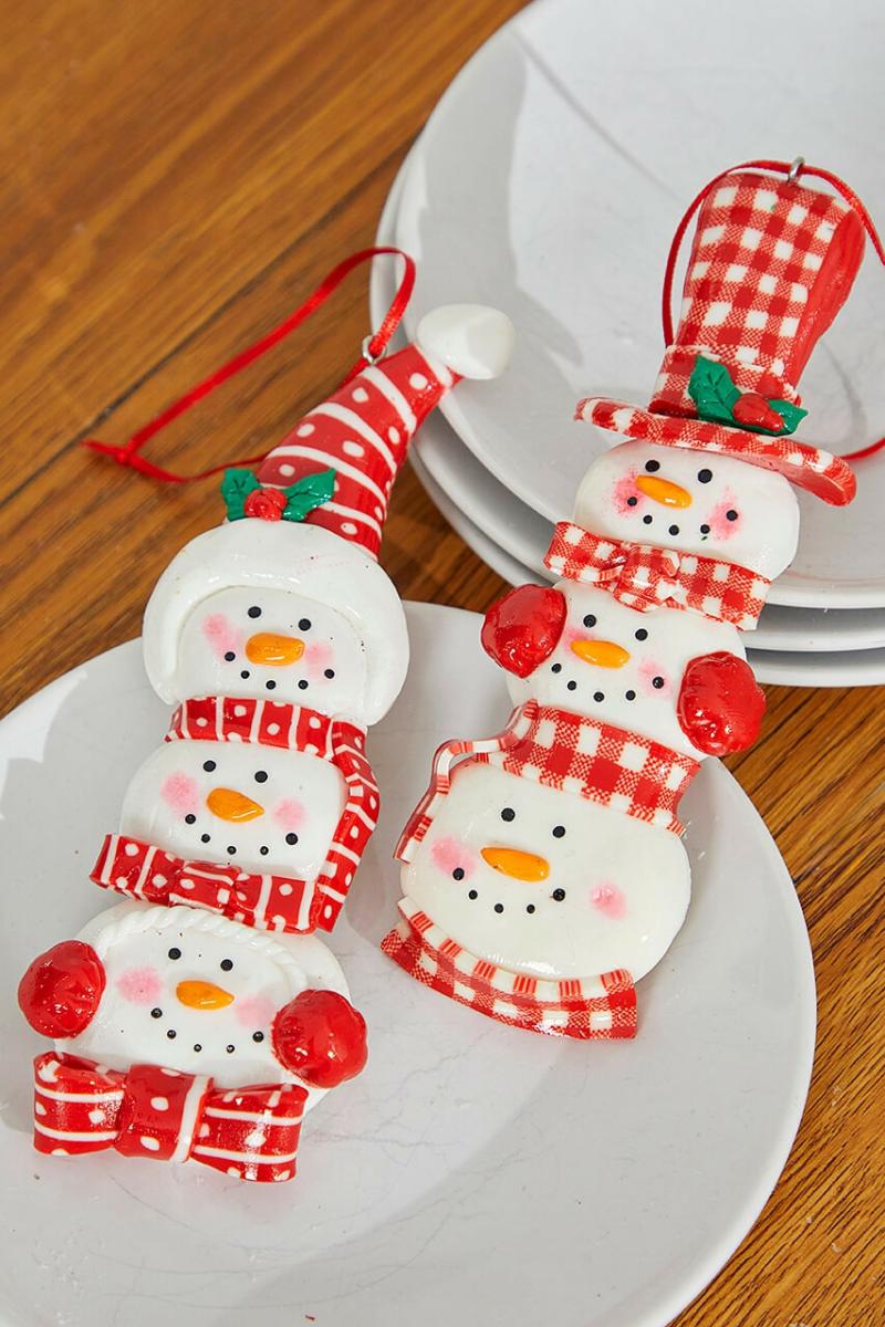 Ornaments | 6" Snowman With Plaid Or Polka Dot Hat Resin Ornament Ornaments Ornaments