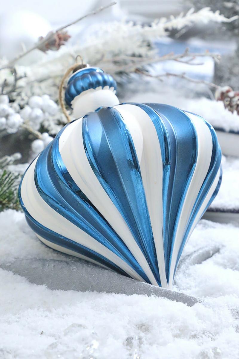 Ornaments | 7" Blue & White Onion Ornament Ornaments Ornaments