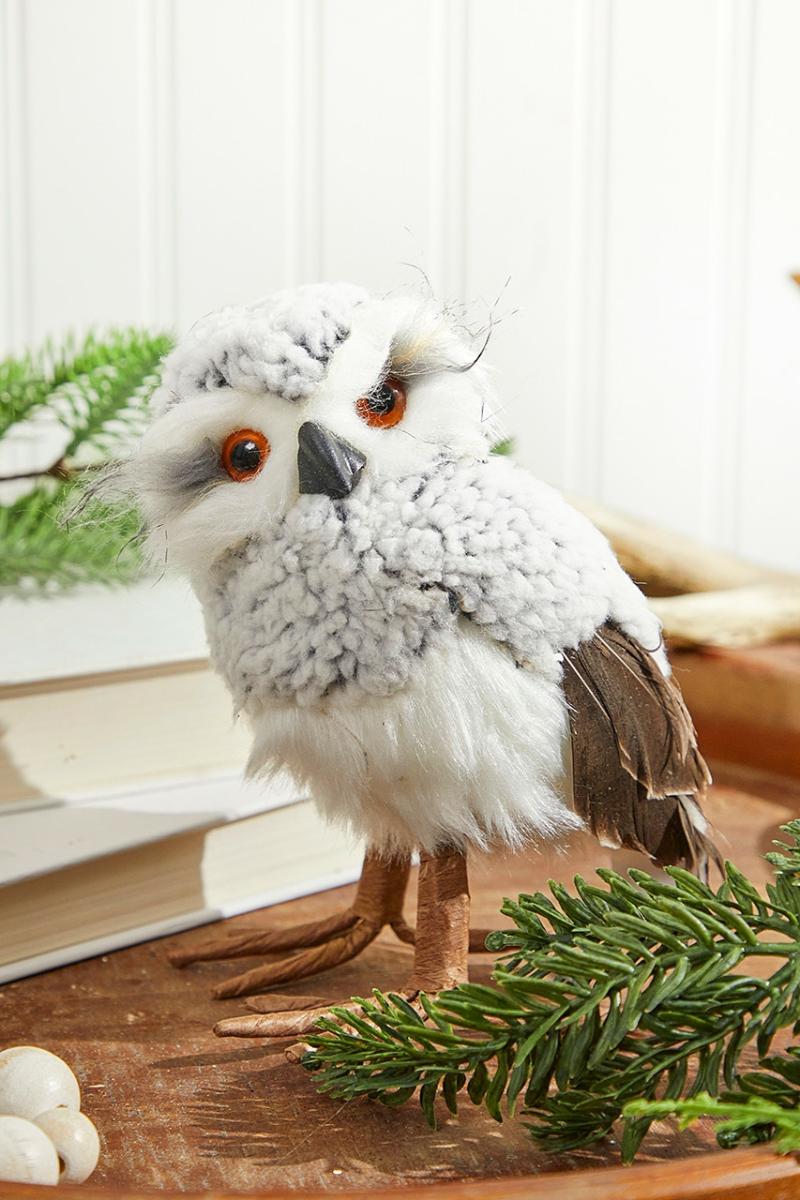 Ornaments | 7" Grey Ball Owl Ornaments Ornaments