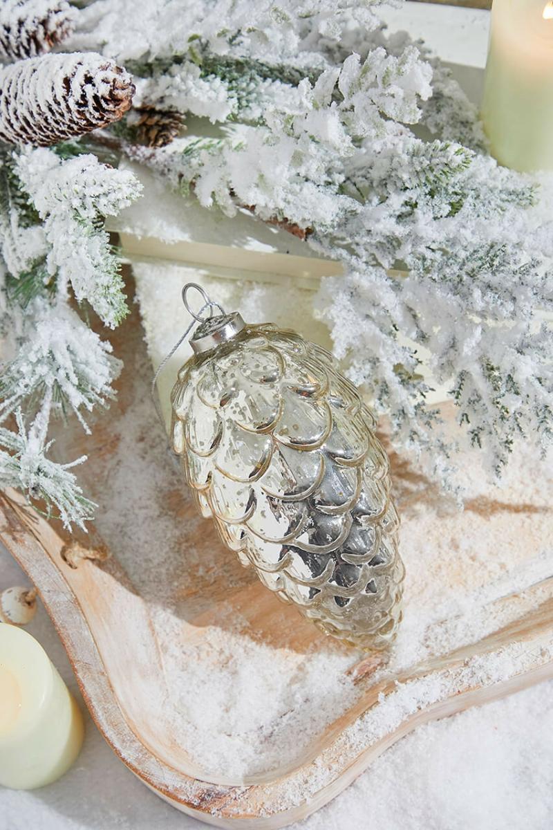 Ornaments | 7" Pinecone Burnished Mercury Glass Ornament Ornaments Ornaments