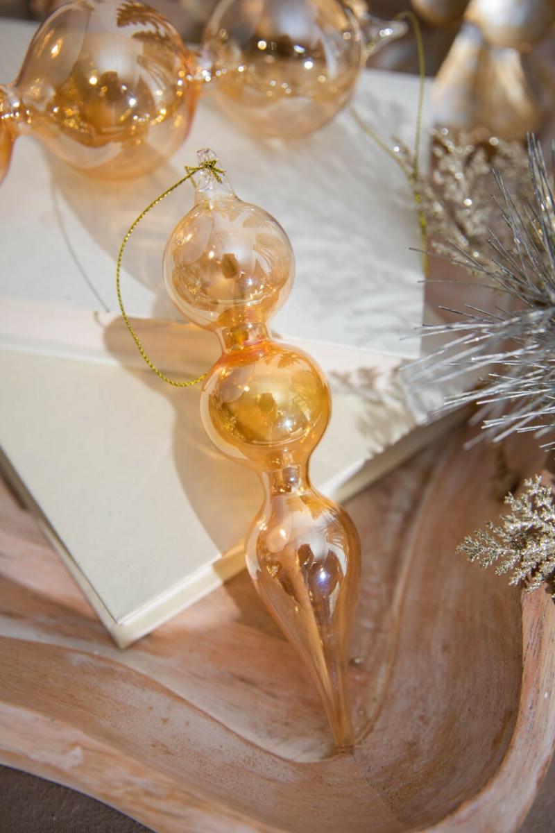 Ornaments | 8" Amber Finial Glass Ornament Ornaments Ornaments