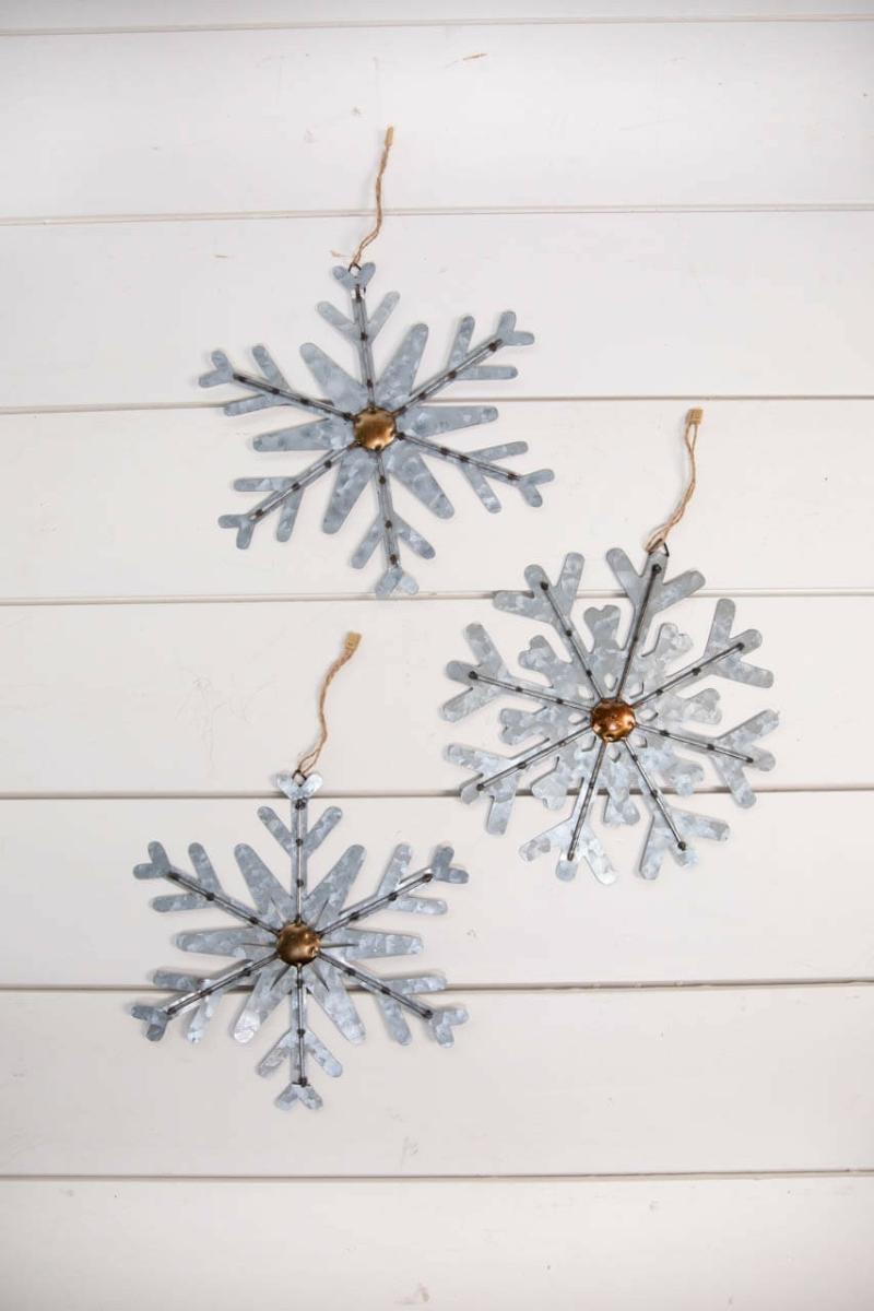 Ornaments | 8" Galvanized Metal Snowflake Ornament Ornaments Ornaments