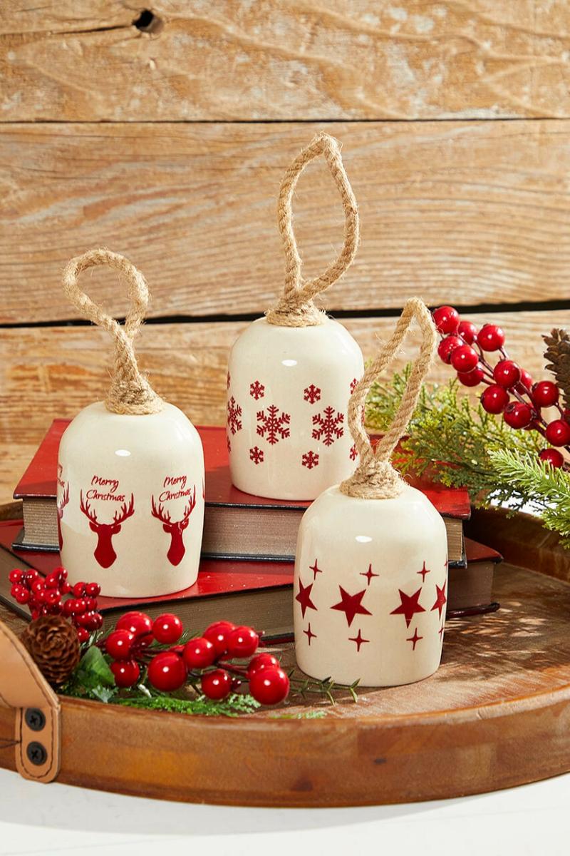 Ornaments | 8" Holiday Bell Ceramic Ornament Ornaments Ornaments