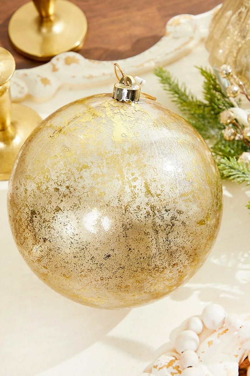 Ornaments | 8" Large Metallic Leaf Ball Ornament Ornaments Ornaments