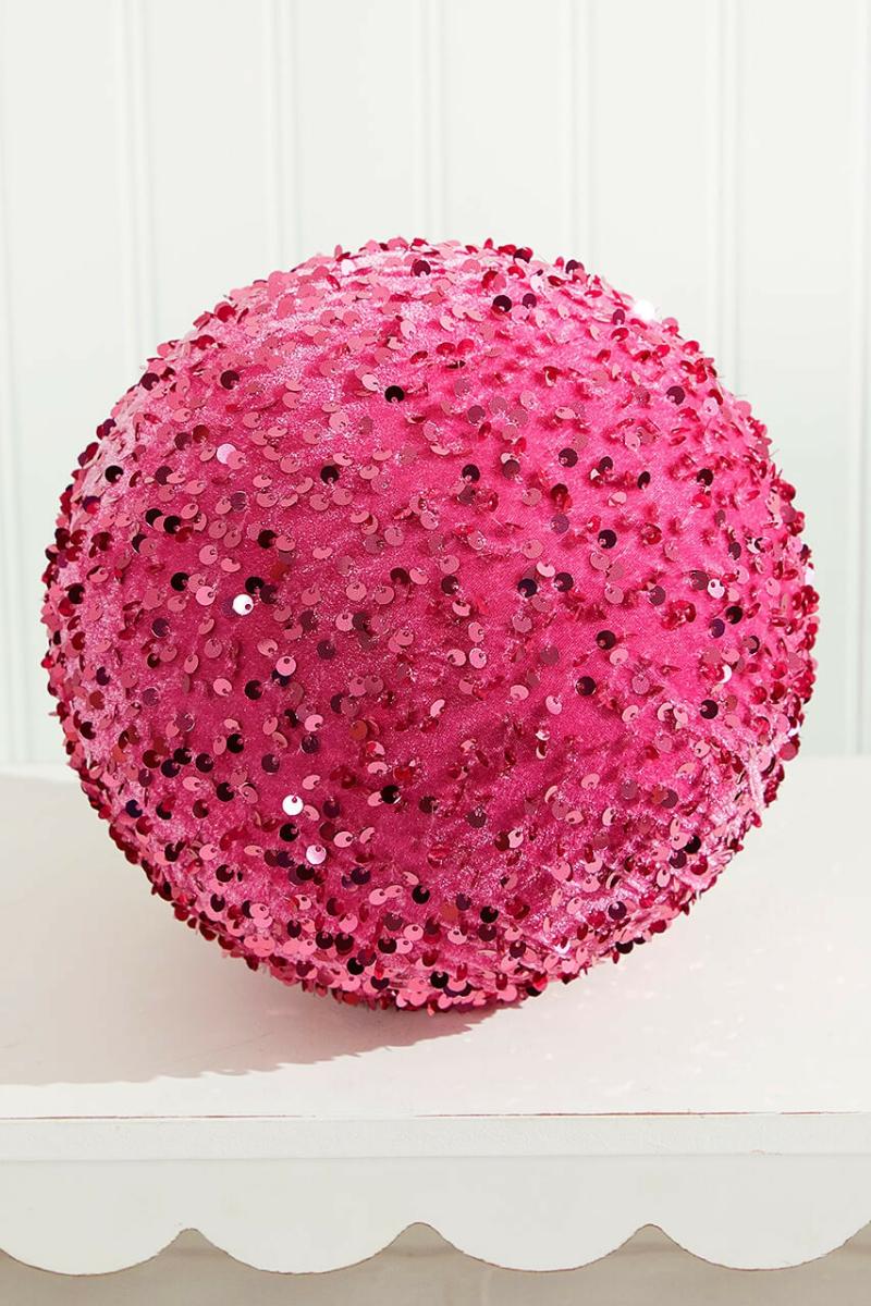 Ornaments | 8" Pink Sequin Ball Ornament Ornaments Ornaments