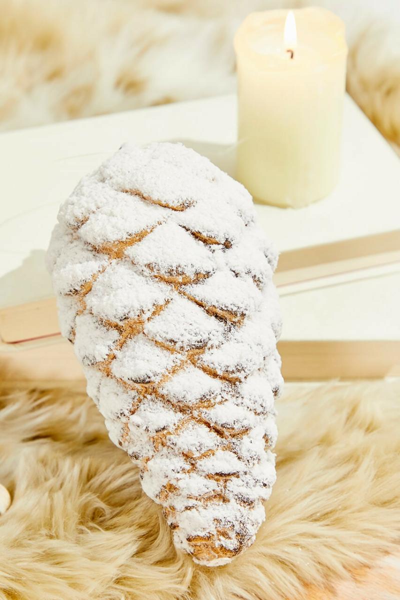 Ornaments | 8" White Natural Snowfall Pinecone Ornament Ornaments Ornaments