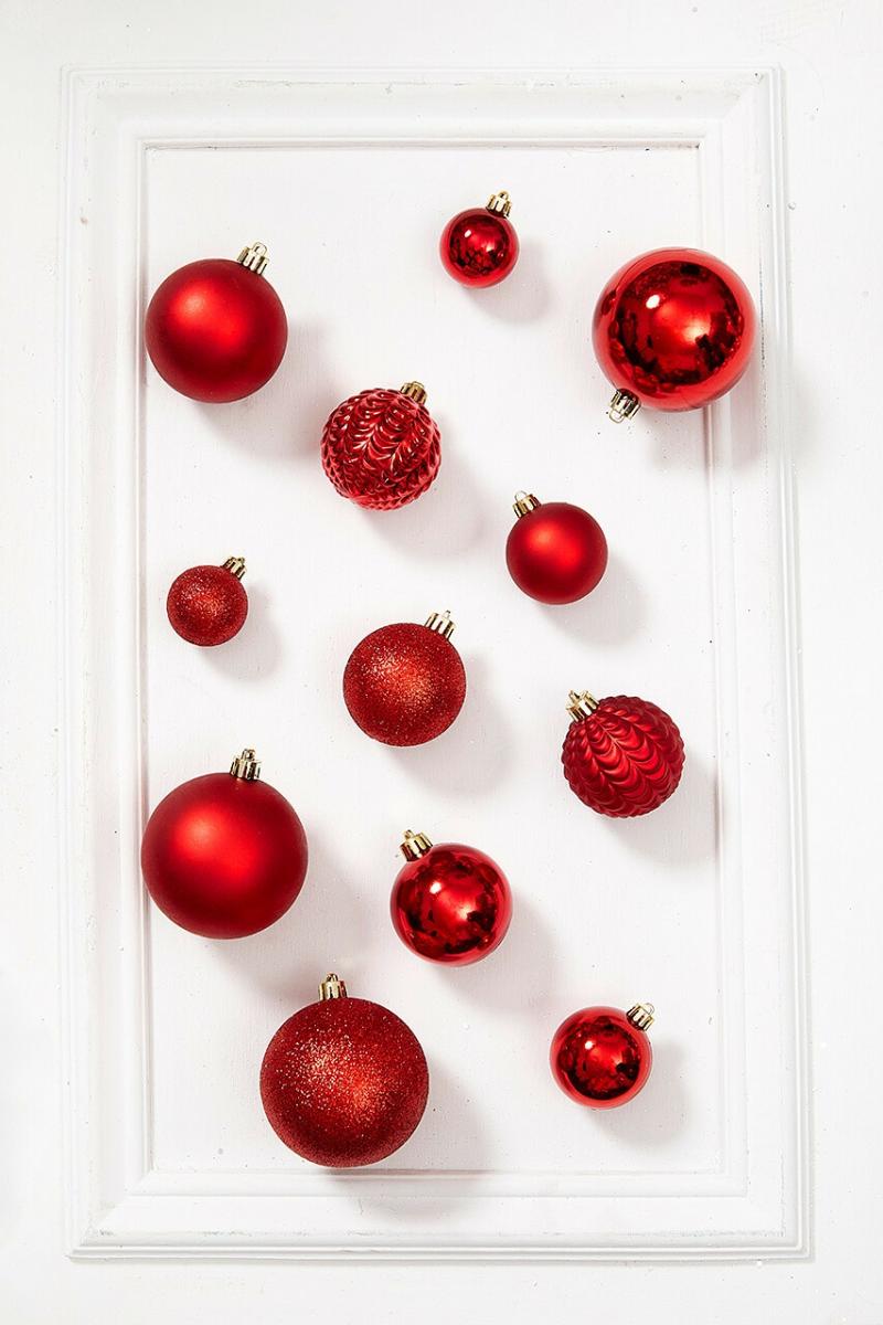 Ornaments | 80Pc Shatterproof Ornament Tub – Christmas Red Ornaments Ornaments