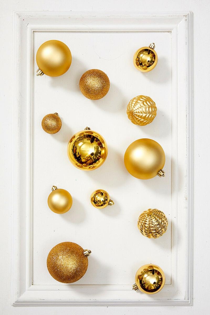 Ornaments | 80Pc Shatterproof Ornament Tub – Light Gold Ornaments Ornaments