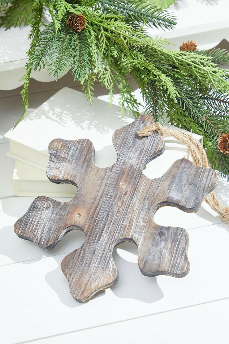 Ornaments | 9.8" Wooden Snowflake Ornament Ornaments Ornaments