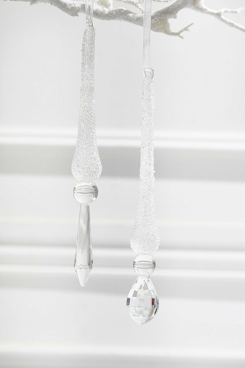 Ornaments | 9" Glass Icicle Drop Ornament Ornaments Ornaments