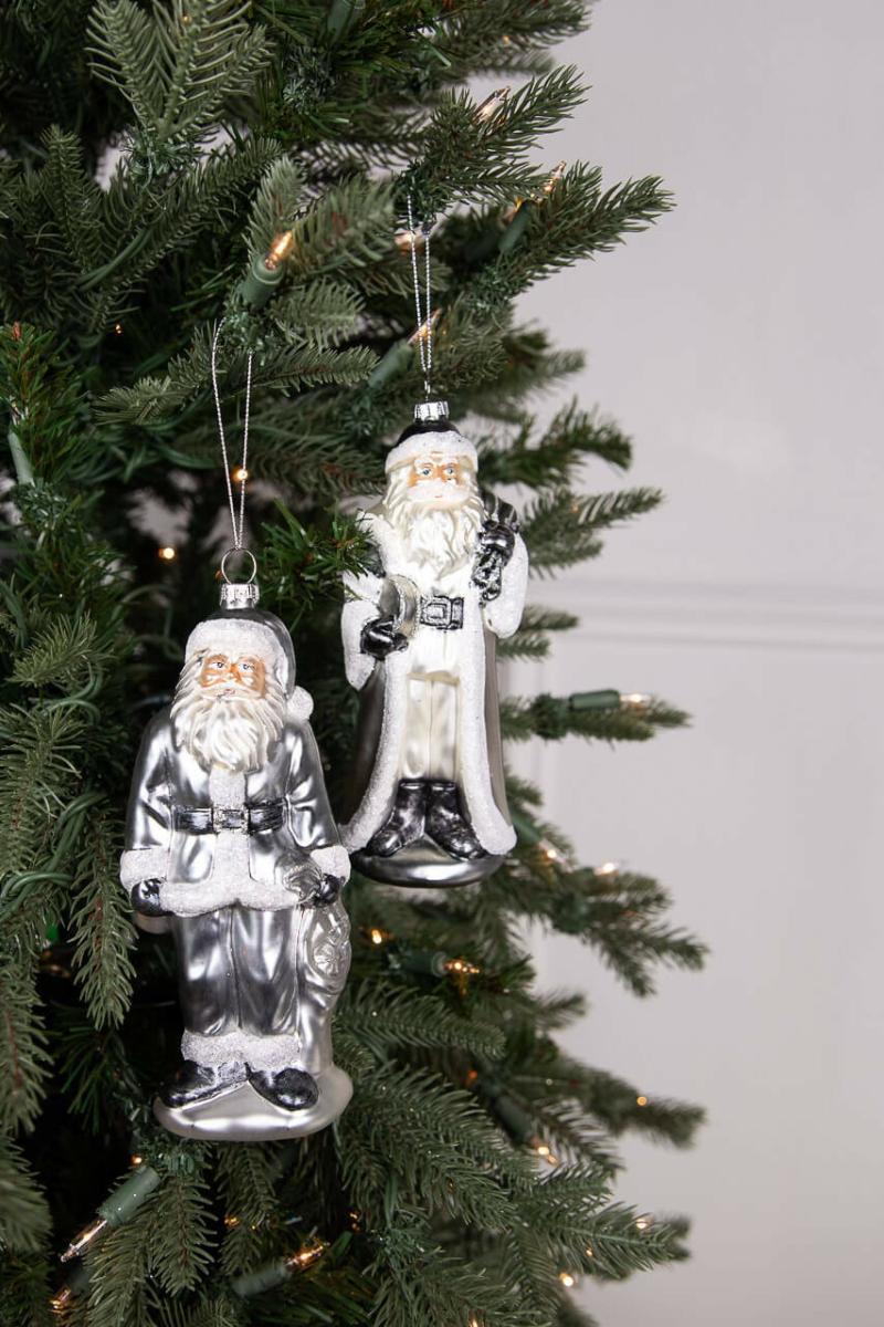 Ornaments | Glass Santa Ornament Ornaments Ornaments