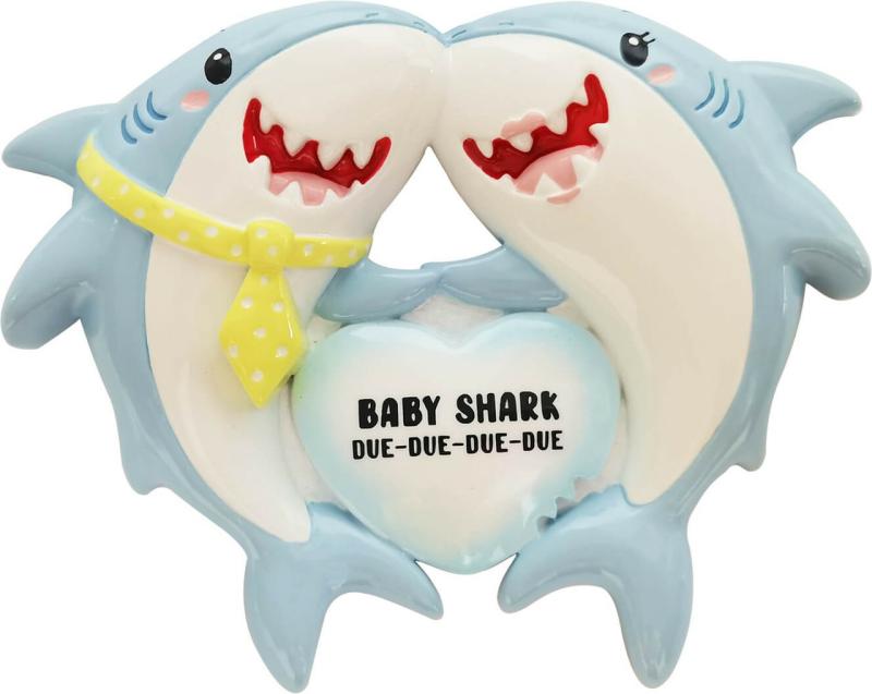 Ornaments | We’Re Expecting Shark Family Personalizable Ornament Ornaments Ornaments