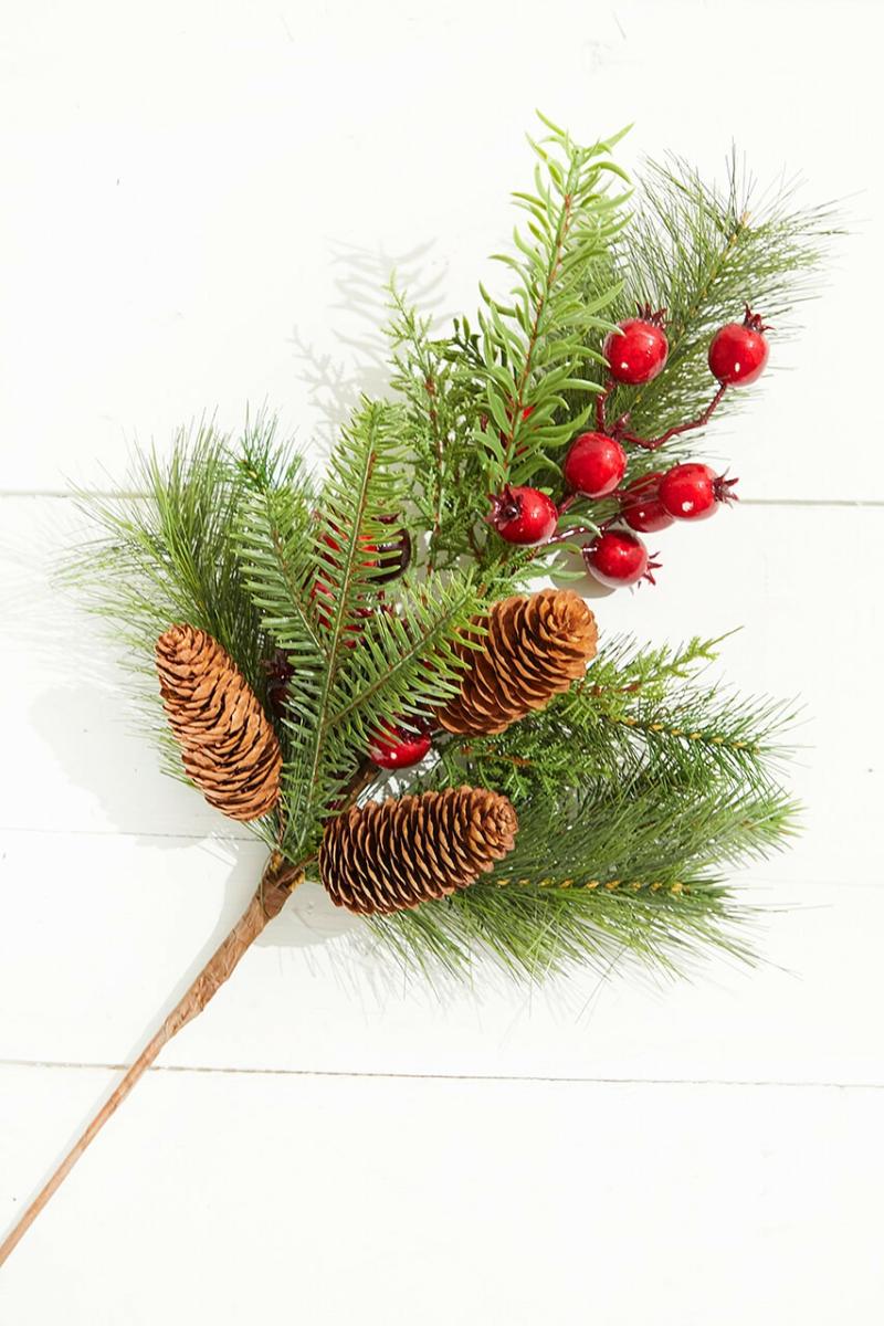 Picks & Sprays | 22" Berry Pine With Cones Spray Picks & Sprays Picks & Sprays