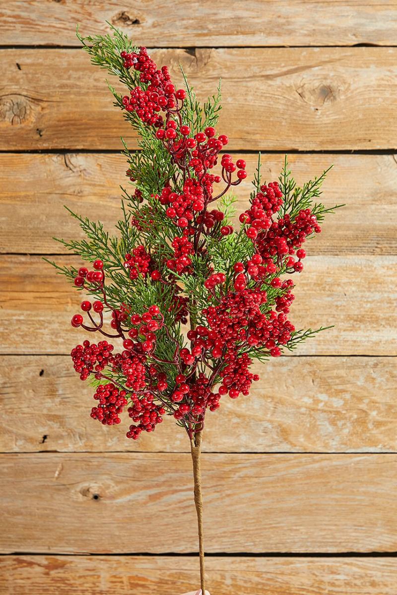 Picks & Sprays | 31" Cedar And Berry Christmas Spray Picks & Sprays Picks & Sprays