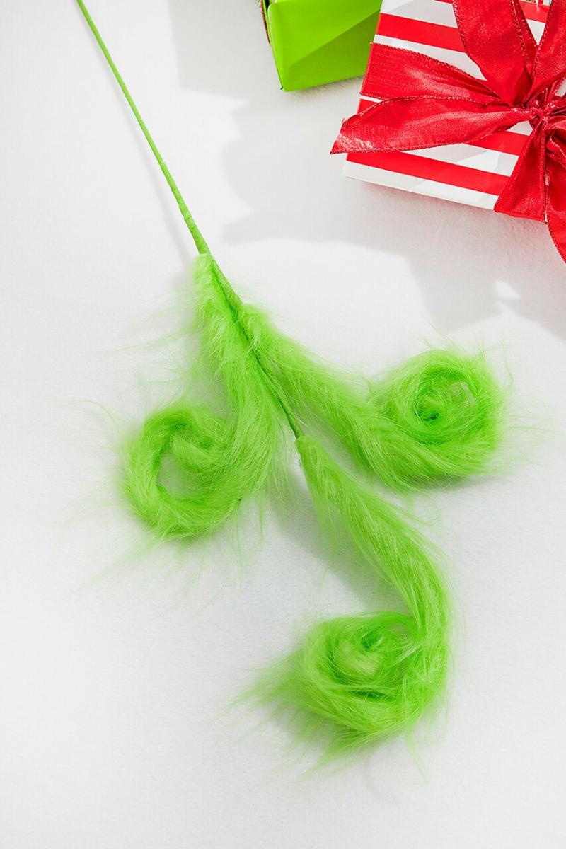 Picks & Sprays | 30" Furry Spiral Curly Spray – Green Picks & Sprays Picks & Sprays