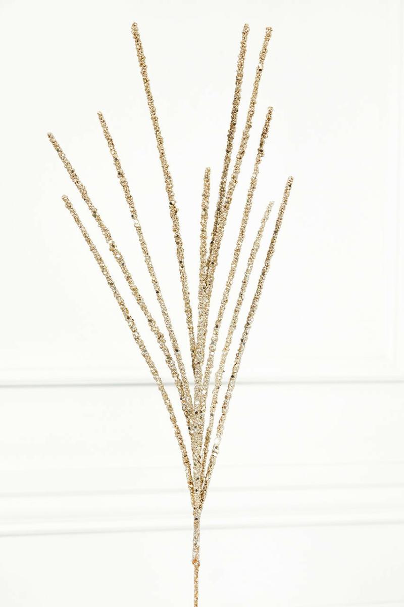 Picks & Sprays | 32" Glitter Mini Berry Grass Spray – Champagne/Gold Picks & Sprays Picks & Sprays