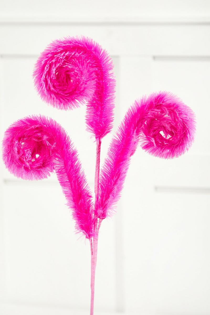 Picks & Sprays | 28" Hot Pink Furry Curly Spray Picks & Sprays Picks & Sprays