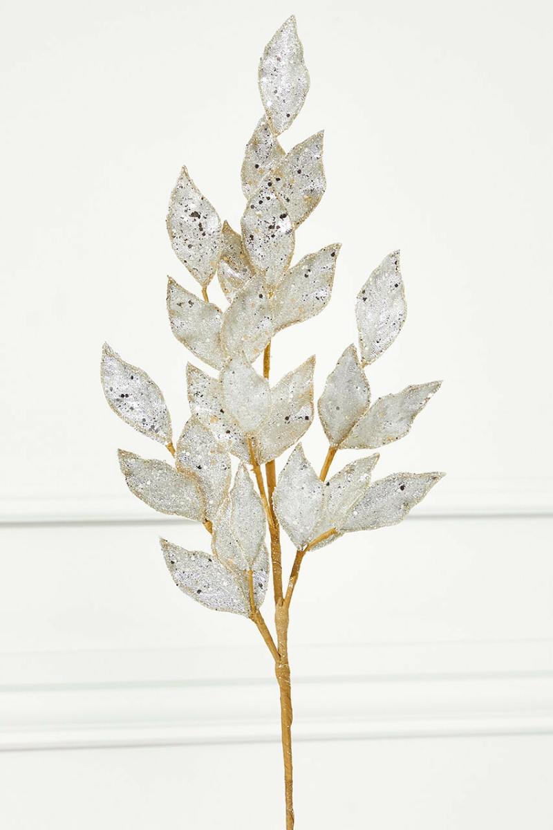 Picks & Sprays | 29" Micro Beaded/Sequins Bay Leaf Spray – Platinum Picks & Sprays Picks & Sprays