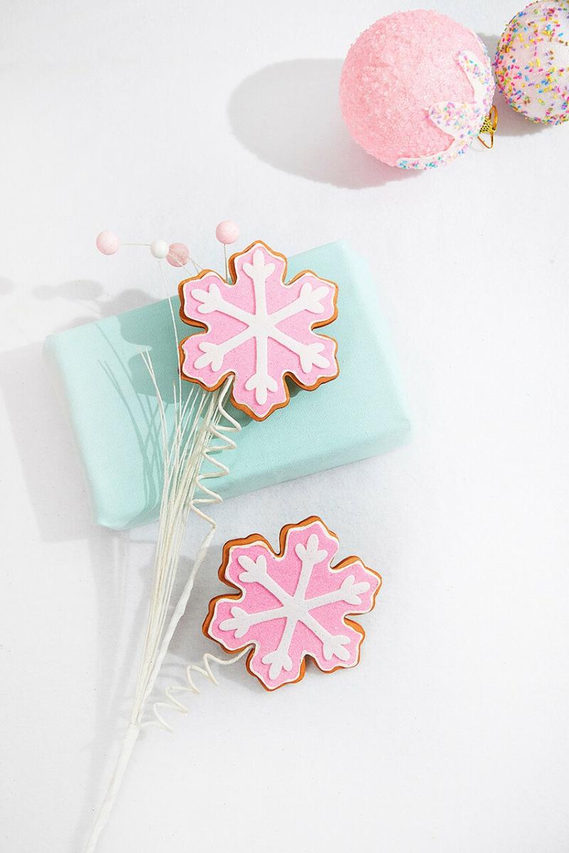 Picks & Sprays | 28" Pink Snowflake Cookie Spray Picks & Sprays Picks & Sprays