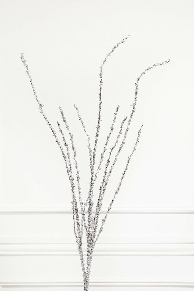 Picks & Sprays | 40" Silver Glitter Twig Branch Picks & Sprays Picks & Sprays