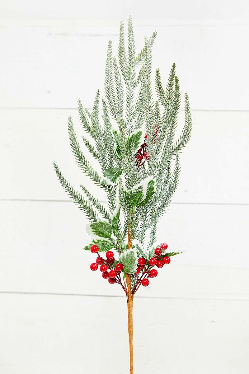 Picks & Sprays | 27" Snow Pine Berry Spray Picks & Sprays Picks & Sprays