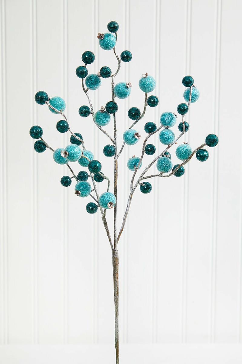 Picks & Sprays | 18" Teal Pomegranate Christmas Spray Picks & Sprays Picks & Sprays