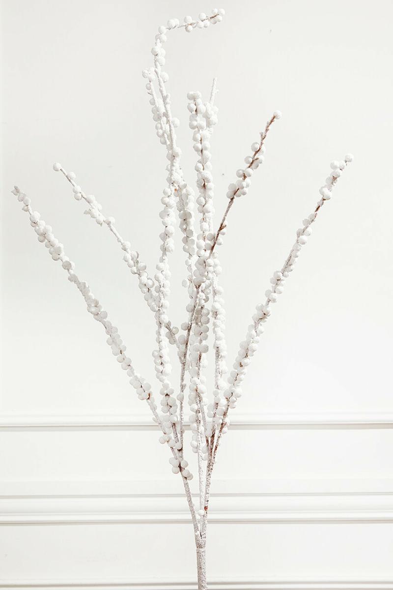 Picks & Sprays | 40" White Snow Berry Branch Picks & Sprays Picks & Sprays