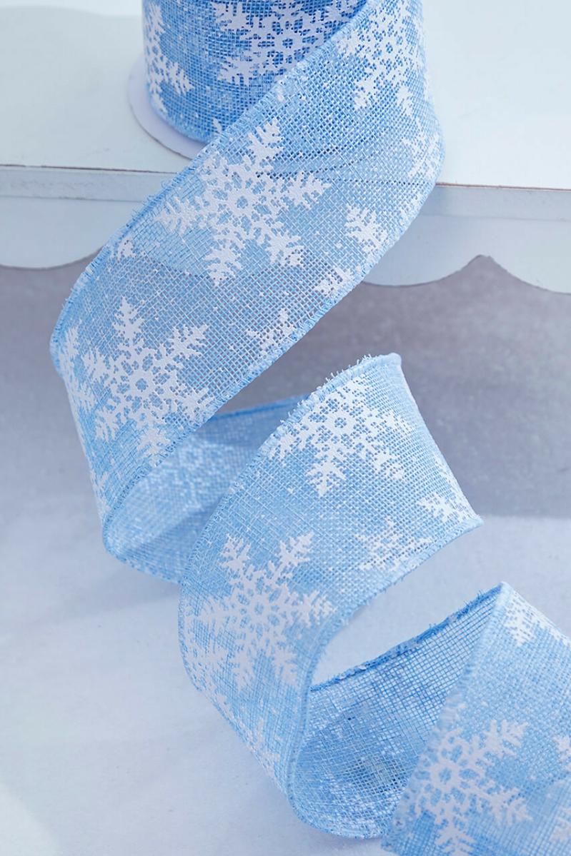 Ribbon | 2.5" X 10 Yard Blue & White Snowflake Ribbon Ribbon Ribbon