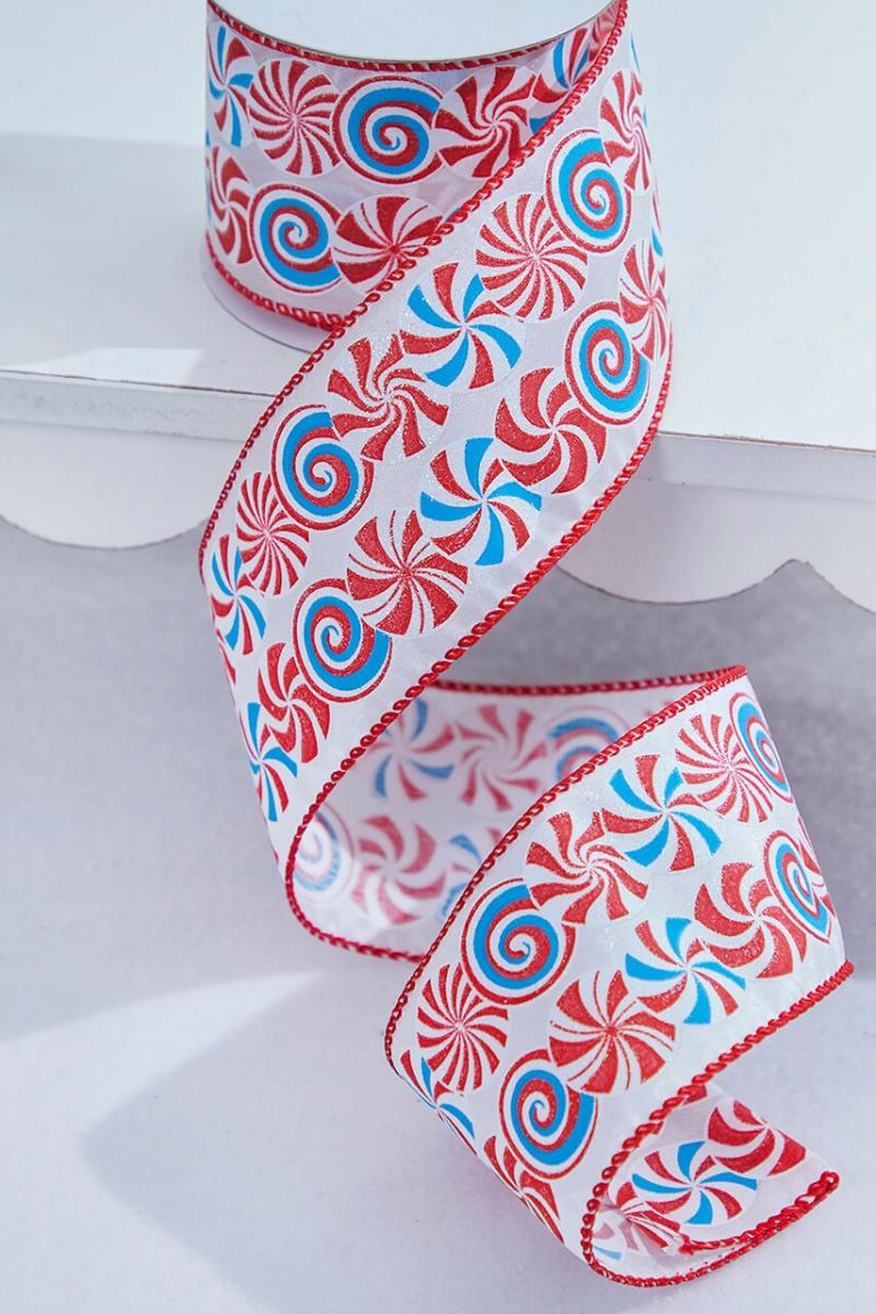 Ribbon | 2.5" X 10 Yard Candy Swirl Wired Ribbon Ribbon Ribbon