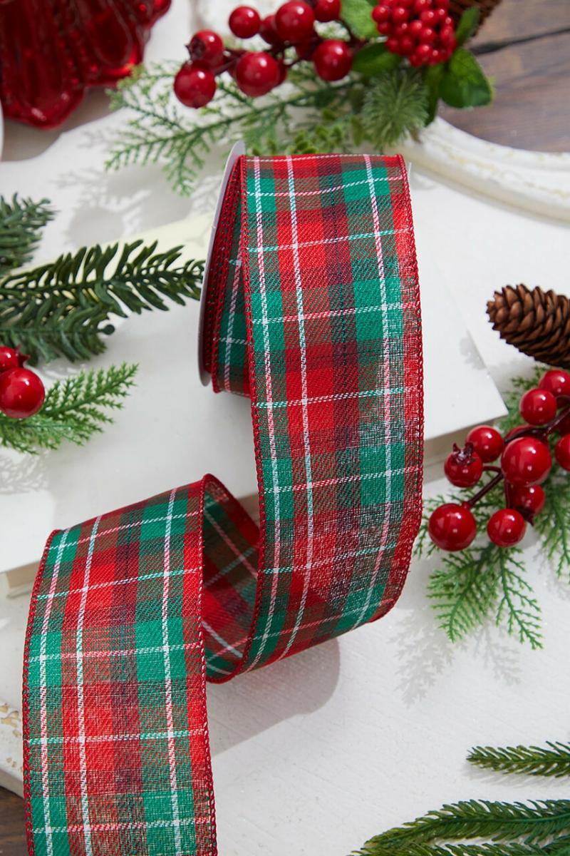 Ribbon | 2.5" X 10 Yard Christmas Plaid Ribbon Ribbon Ribbon