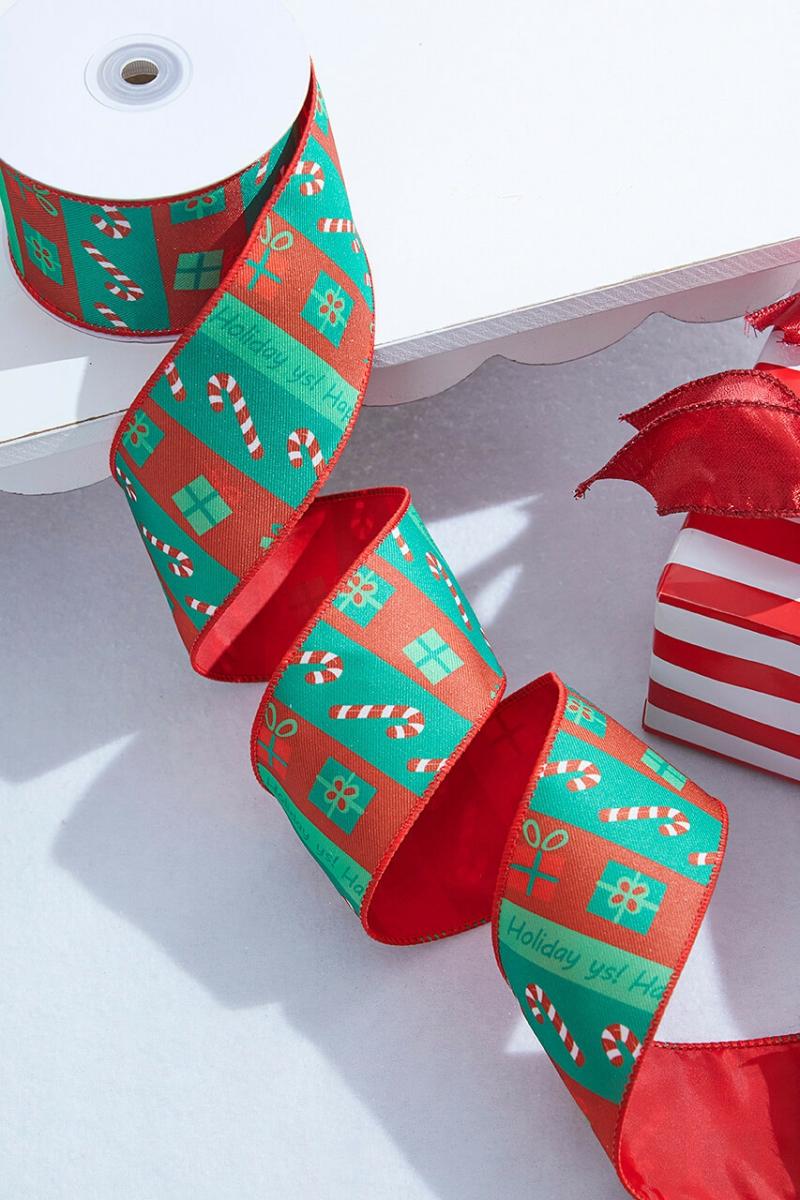 Ribbon | 2.5" X 10 Yard Happy Holidays Wired Ribbon Ribbon Ribbon