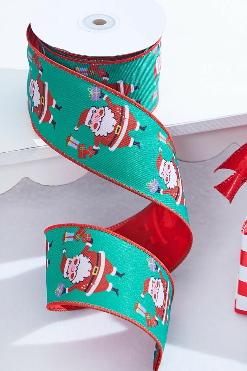 Ribbon | 2.5" X 10 Yard Santa Claus Wired Ribbon Ribbon Ribbon