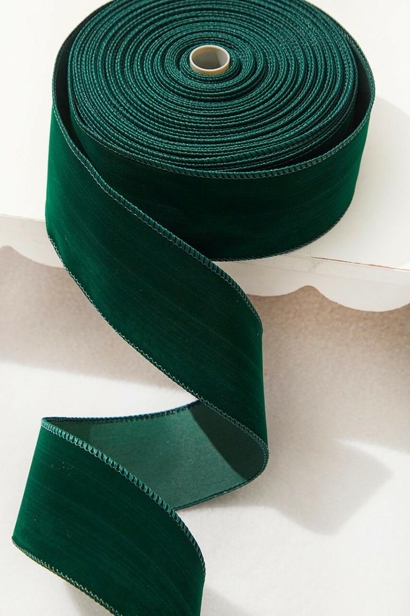 Ribbon | 2.5" X 25 Yards Emerald Velvet Ribbon Ribbon Ribbon