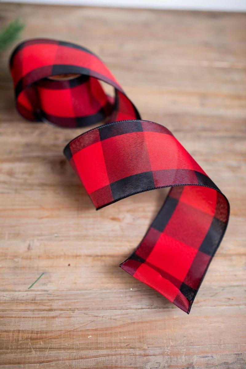 Ribbon | 4" X 10 Yard Buffalo Check Christmas Ribbon Ribbon Ribbon