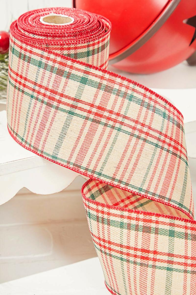 Ribbon | 4" X 10 Yard Classic Farmhouse Plaid Ribbon Ribbon