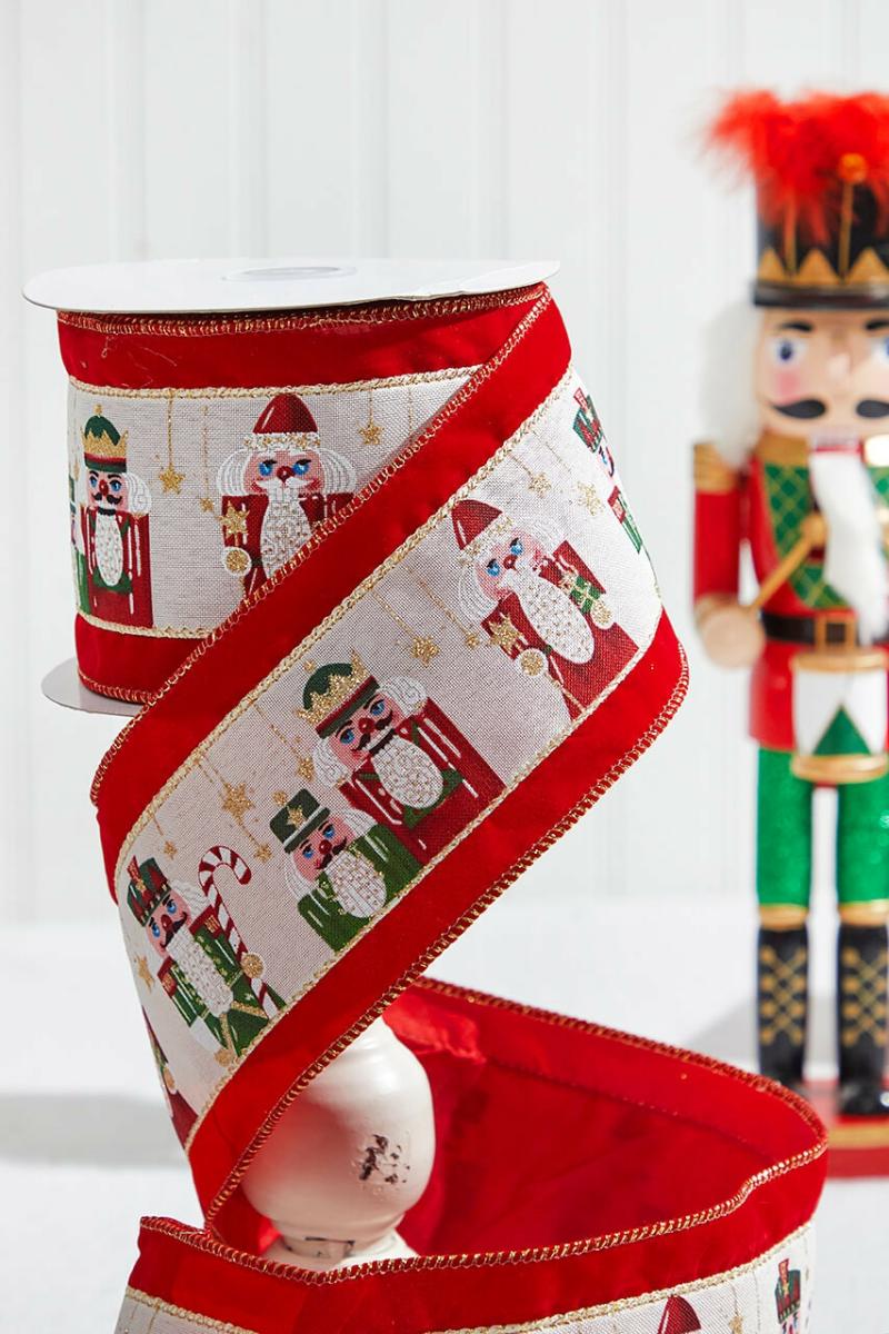 Ribbon | 4" X 10 Yard Nutcracker Velvet Ribbon Ribbon Ribbon