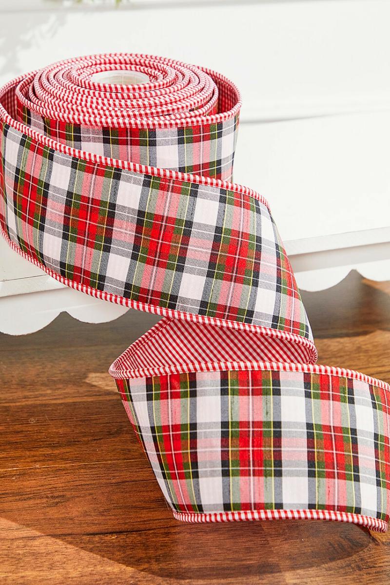 Ribbon | 2.3″ X 10 Yard Plaid Gingham Double Sided Ribbon Ribbon Ribbon