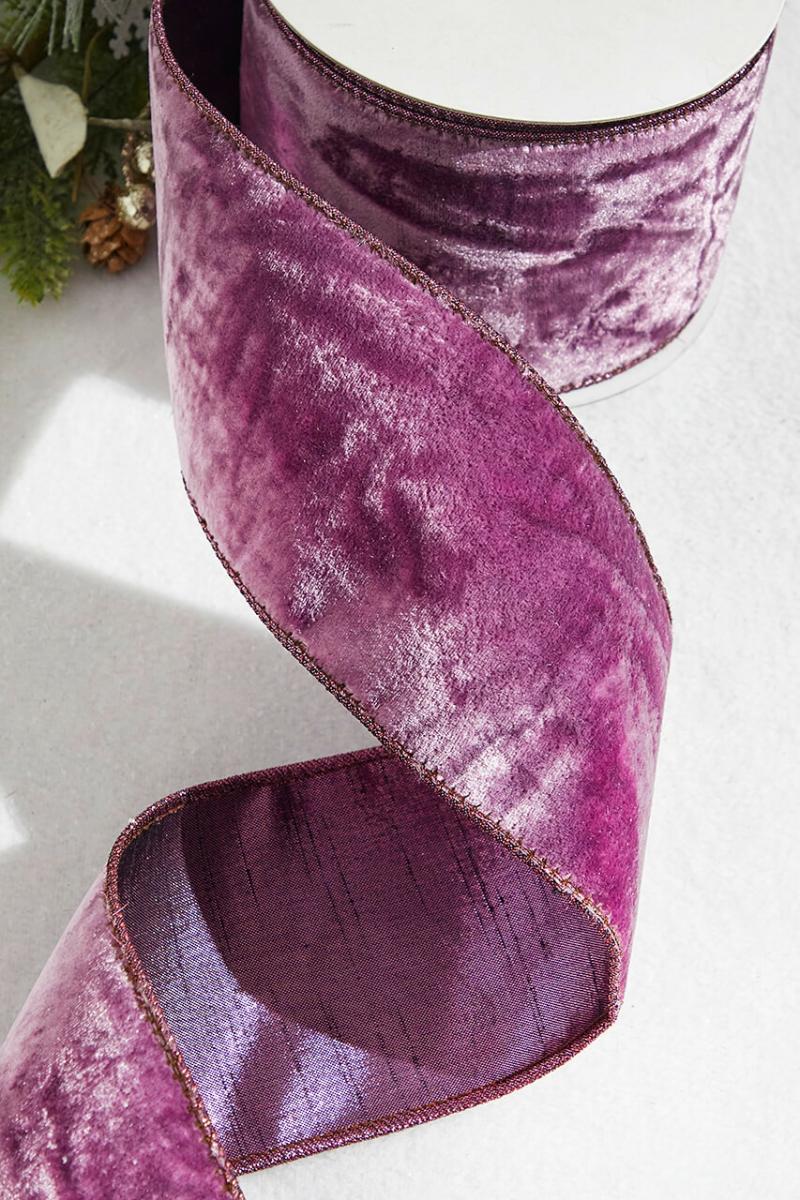 Ribbon | 4" X 10 Yard Purple Lavender Crown Velvet Metallic Back Ribbon Ribbon Ribbon