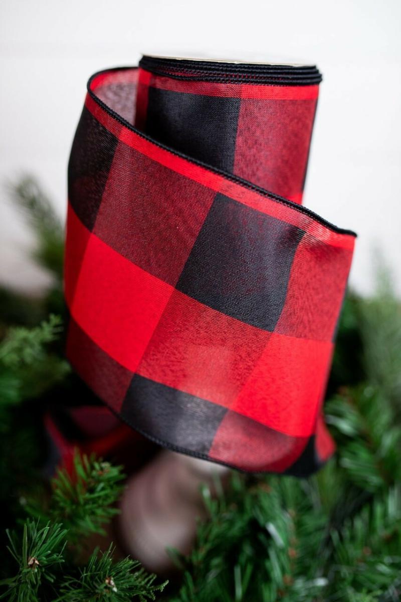 Ribbon | 6" X 10 Yard Buffalo Check Christmas Ribbon Ribbon Ribbon