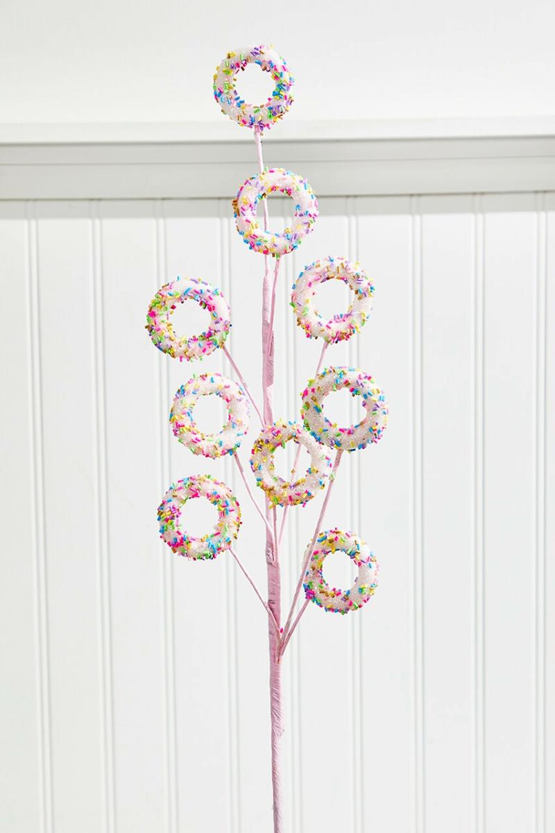 Picks & Sprays | 24" Pink Sprinkle Donut Spray Picks & Sprays Picks & Sprays