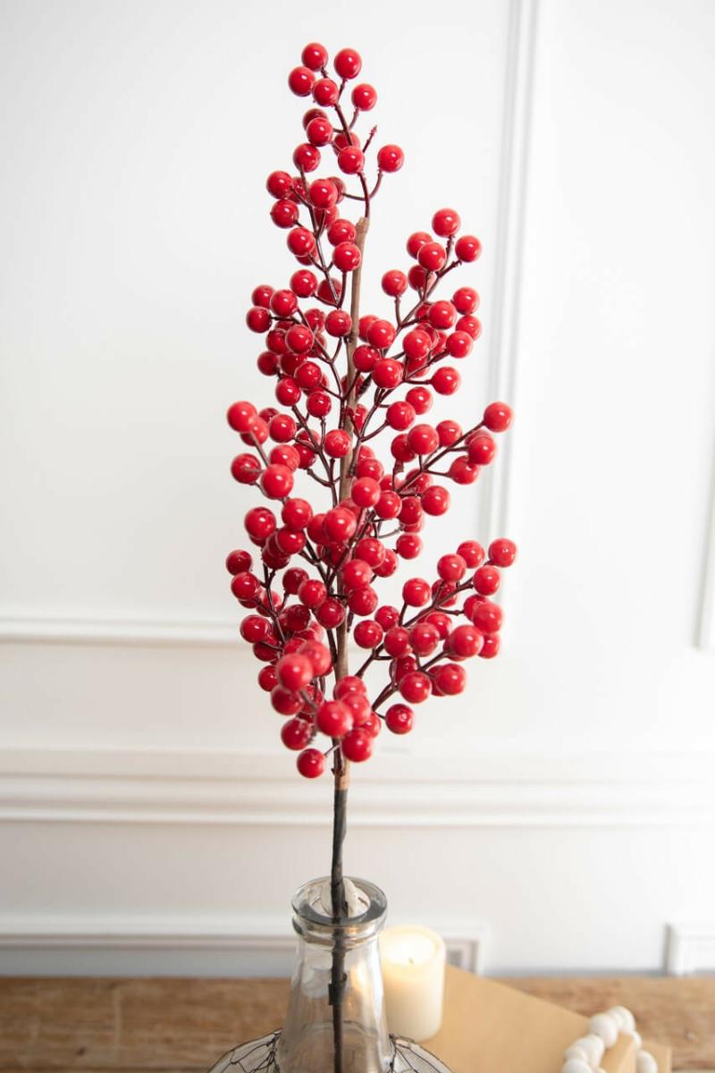 Picks & Sprays | 35" Red Orchard Berry Stalk Picks & Sprays Picks & Sprays