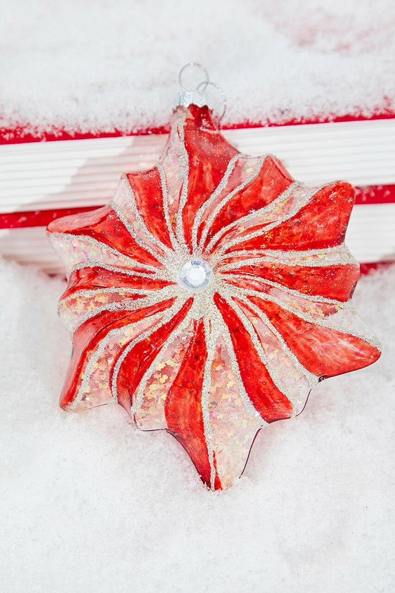 Ornaments | 5" Glass Starburst With Jewel Ornament Ornaments Ornaments