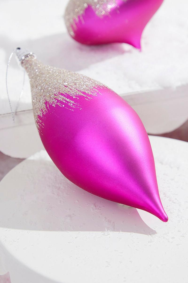 Ornaments | 7" Fuchsia Frost Drop Ornament Ornaments Ornaments